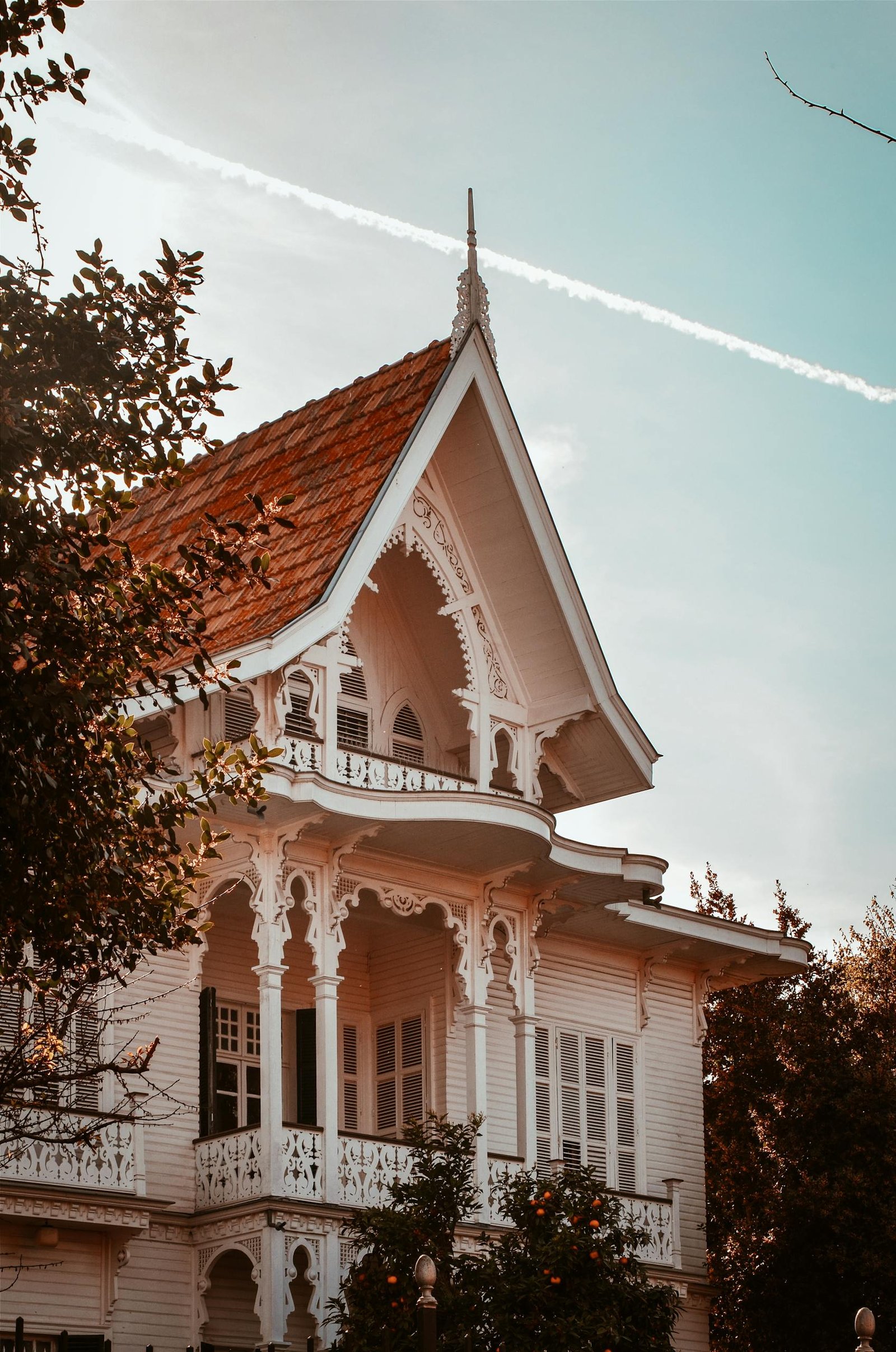 Beautiful traditional Ottoman-style house with intricate details in Adalar, Istanbul, captured in soft daylight.